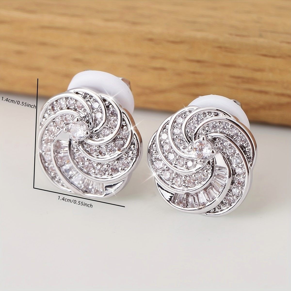 Premium Synthetic Zirconia Earrings with Dynamic Light Effects
